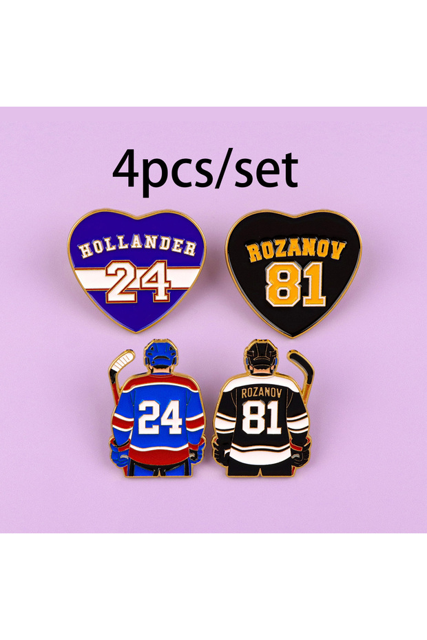 4pcs Canadian TV Show Enamel Pin Cartoon Brooch For Coat Ice Hockey Brooches Set Fashion Lapel Badge