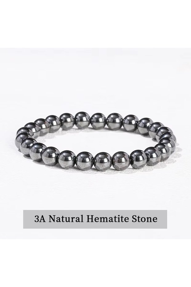 8mm Hematite Stone 3 Pcs/Set Bohemian Gemstone Bracelet Women Men Wealth & Love Tiger Eye Black Obsi