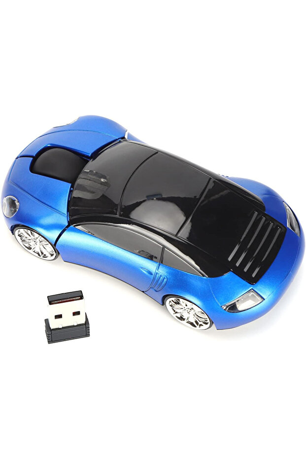 Blue 2.4G Wireless Mouse Car Mouse, Wireless Mouse Car Shape Ergonomic Optical Cordless Mice with US