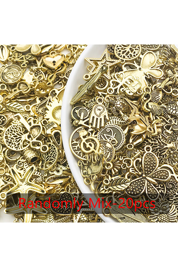 SN470 Randomly Mix 20/30/50pcs Metal Alloy Charms Pendants Beads For DIY Handmade Bracelets, Neackla