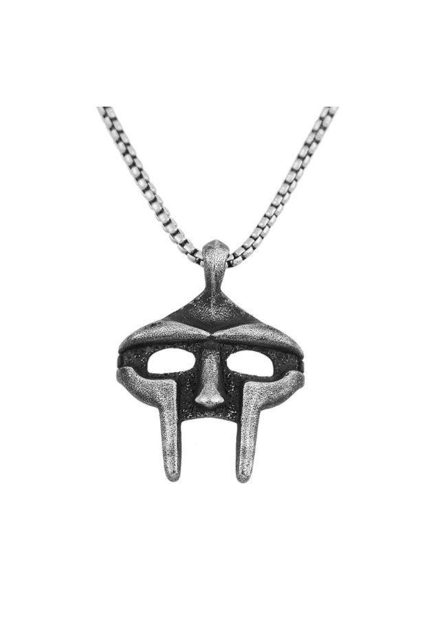 60cm Chain Punk Vintage MF Doom Mask Pendant Necklaces For Men Women Stainless Steel Egyptian Pharao