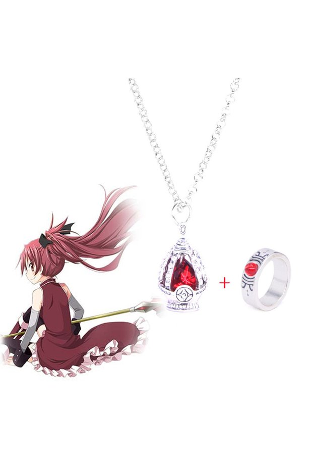 SetE Anime Puella Magi Madoka Magica Soul Gem Necklace Kaname Madoka Miki Sayaka Tomoe Mami Cospaly