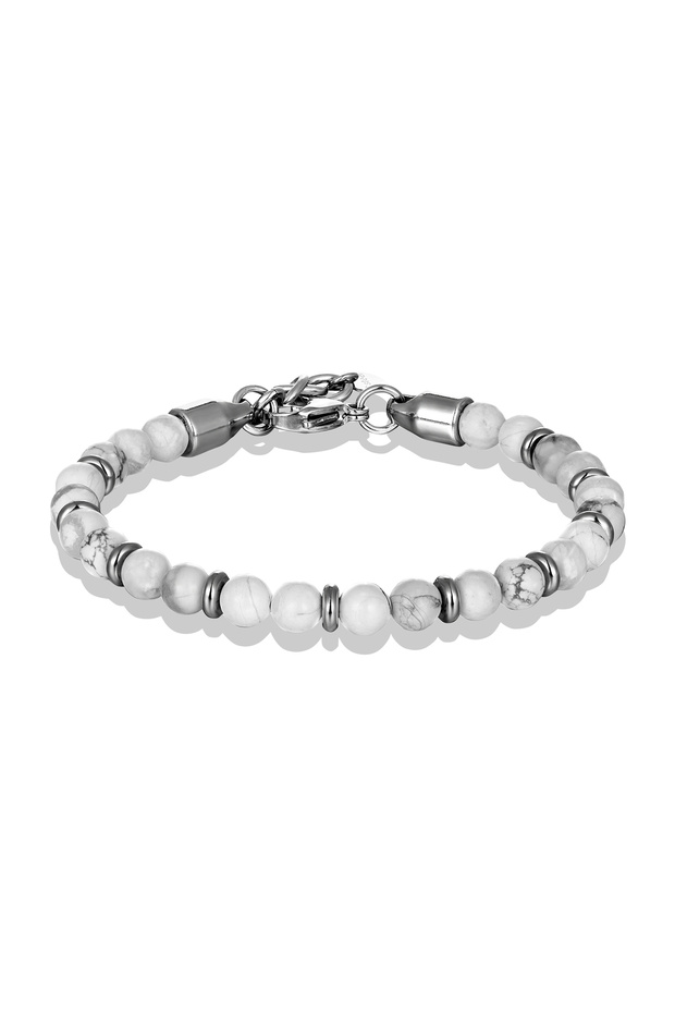 19cm White turquoise 6mm Tiger Eye Beads Strand Bracelets Men Women Charm Stainless steel Chain Colo