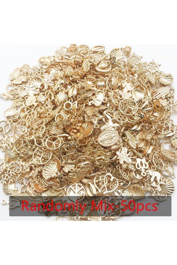 SN475 Randomly Mix 20/30/50pcs Metal Alloy Charms Pendants Beads For DIY Handmade Bracelets, Neackla