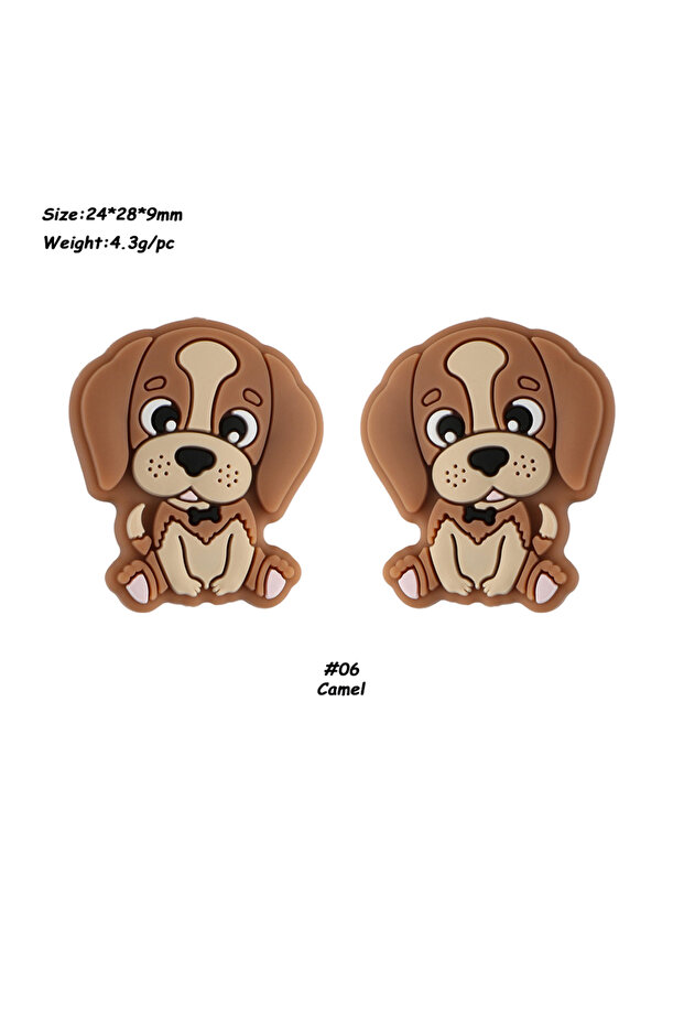 8pcs camel Sunrony 8pcs Puppies Silicone Focus Beads For Jewelry Making DIY Bracelet Necklace Earrin