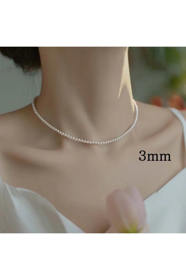 02 2/3MM Exquisite Pearl Necklace For Women Jewelry On Neck Pearl Bead Choker Cheap Items With Free
