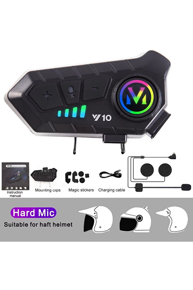 Y10 Half MIC Helmet Bluetooth Earphones Y10 Waterproof Noise Reduction Motorcycle Earphones Soft Mac