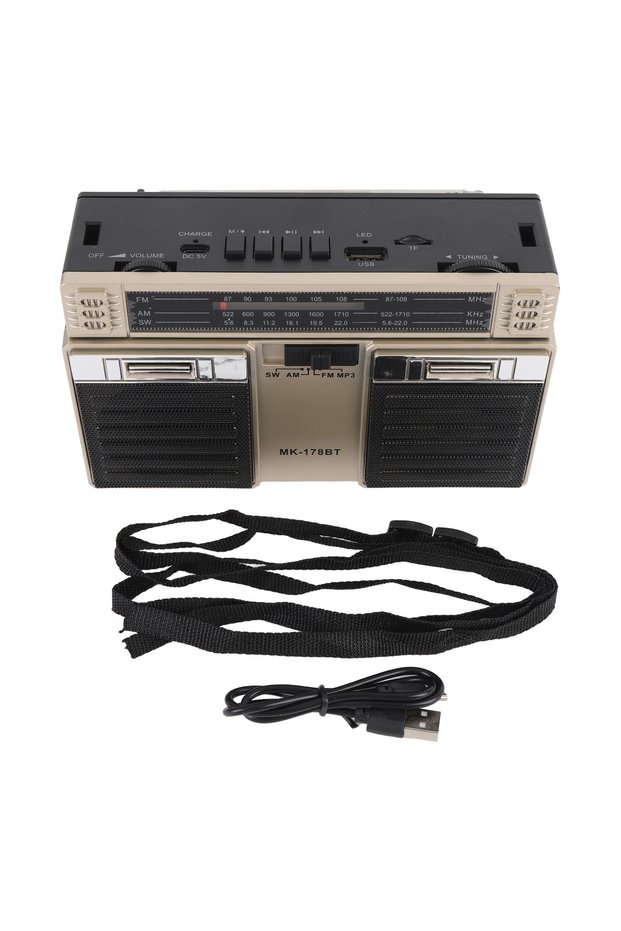 Golden Portable AM FM SW Radio Full Band Radio with Bluetooth Speaker Rechargeable Full Band Portab