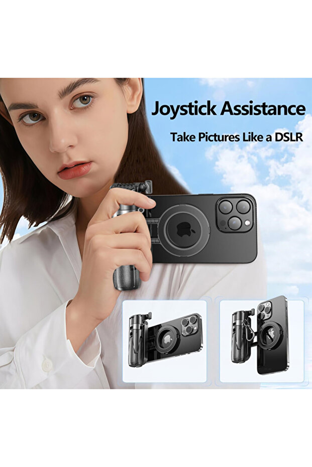 black Adjustable Small Bluetooth Magnetic Suction Selfie Stick Telescopic Tripod for IPhone Video Ma