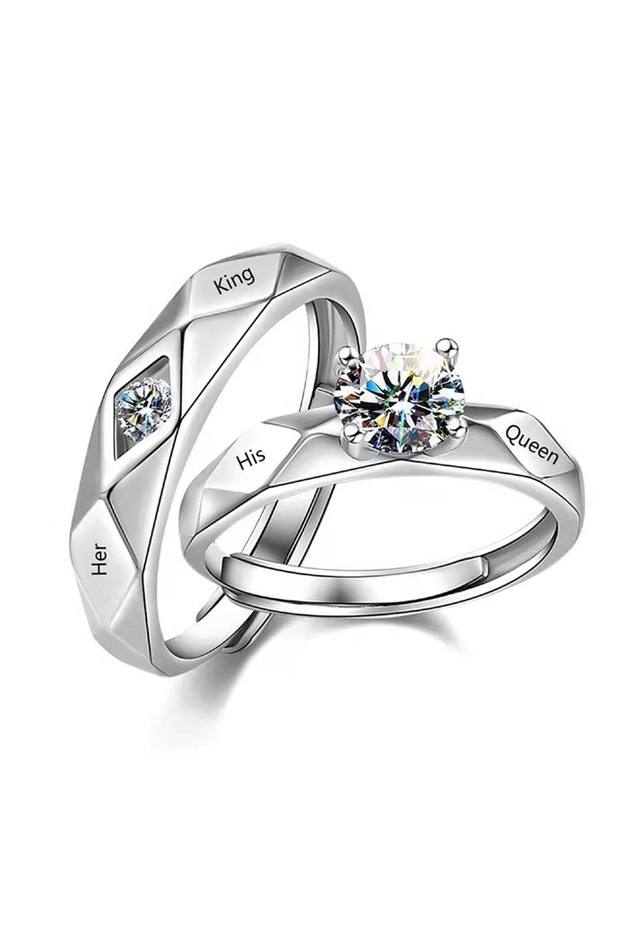resizable AJZ10-2 Avenneth New Simple Stainless Steel Geometry Rings Adjustable Couple Open Ring For