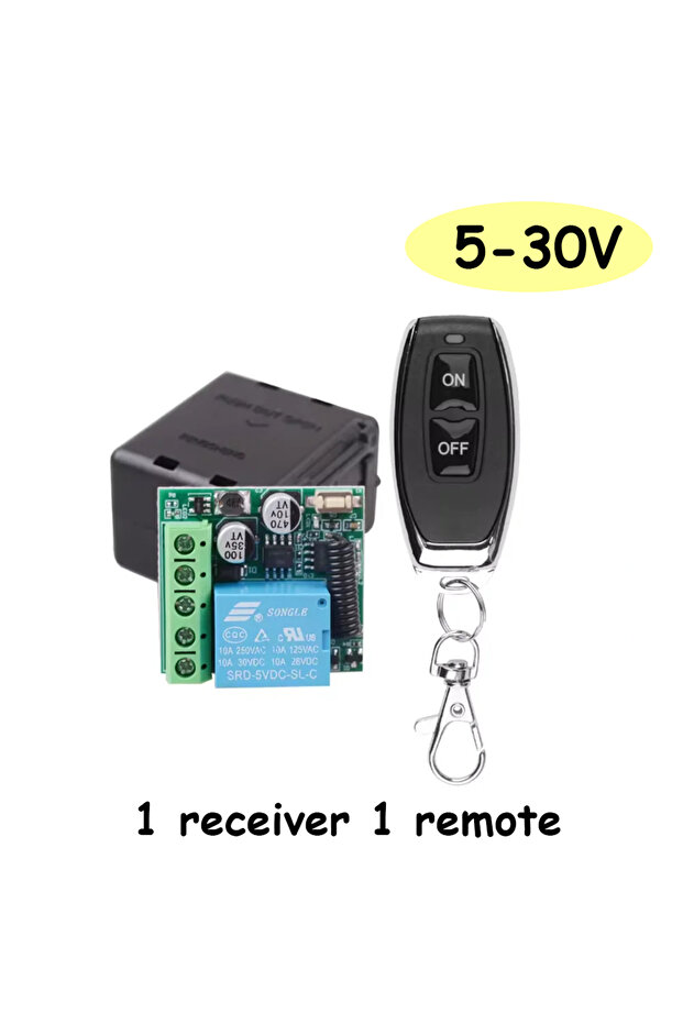 RYO J027-1 مفتاح تحكم عن بعد لاسلكي بتردد 433 ميجاهرتز، وحدة استقبال بقناة واحدة، يعمل بجهد 5-30 فولت تيار مستمر، 5 فولت، 12 فولت، 24 فولت