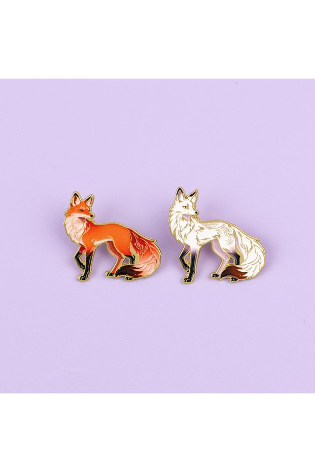 2pcs 2pcs Cute Fox Enamel Pin Set Cartoon Brooch For Coat Women's Brooches Fashion Lapel Badges Jewe