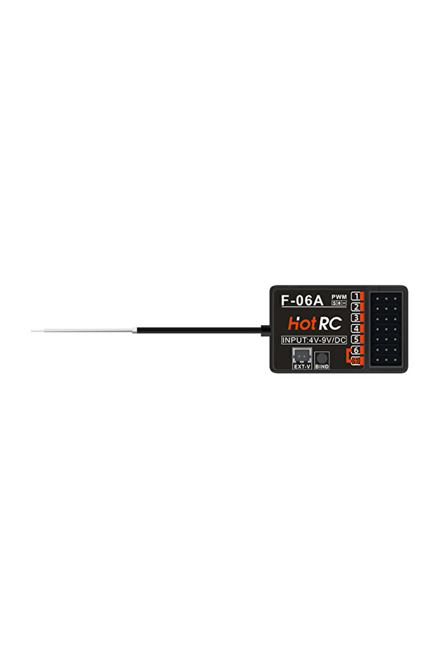 جهاز استقبال فقط من نوع Hotrc CT-6A CT-4A، نظام راديو 6 قنوات و4 قنوات بتردد 2.4 جيجاهرتز، جهاز تحكم عن بعد مع F-06A