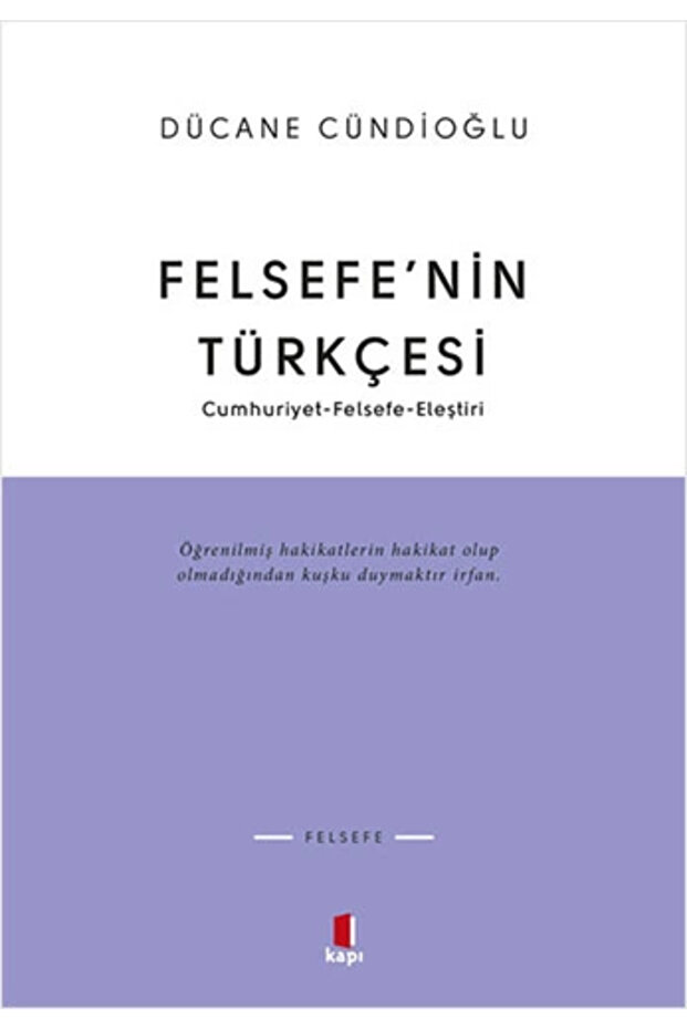Felsefe'nin Türkçesi