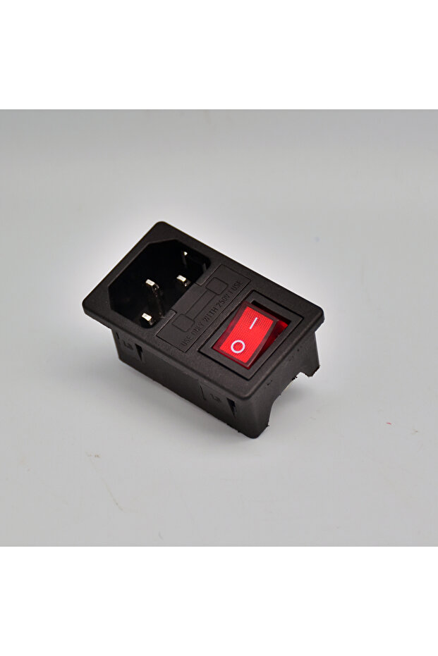 Red With 10A Fuse! Red Rocker Switch Fused IEC320 C14 Inlet Power Socket Fuse Switch Connector Plug