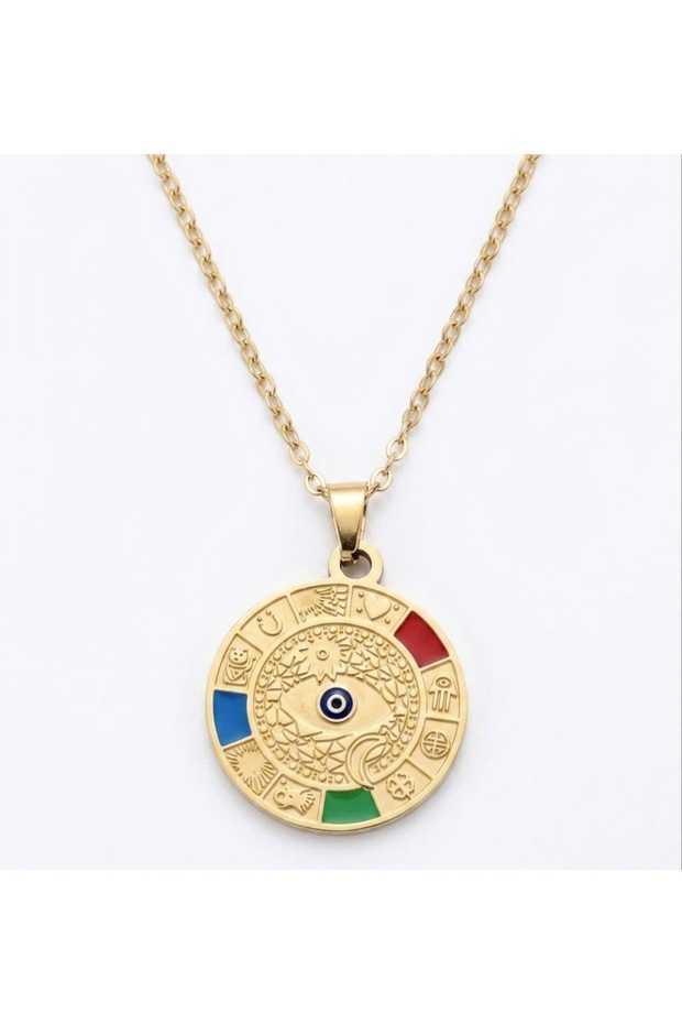 Mineli Mystic Luck Symbol Motif Steel Necklace - Gift Boxed