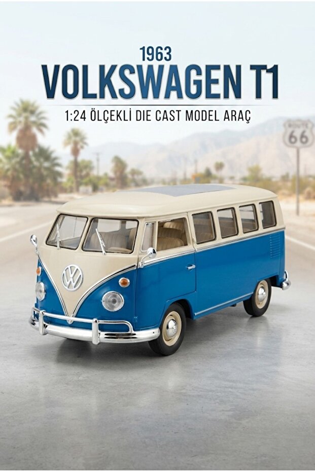 Welly 1:24 Scale Licensed Original 1963 Volkswagen T1 Bus Doors Openable Model Car