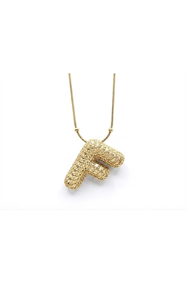 Gold Color Zircon Stone Letter Balloon Necklace