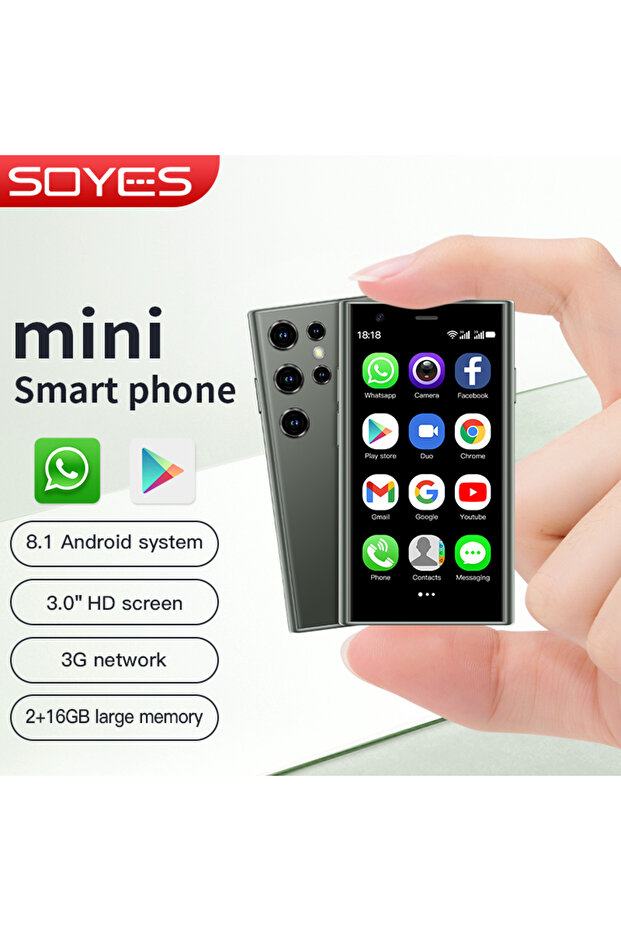 هاتف ذكي SOYES S23 Pro و Mini 24 Mini الإصدار العالمي 2G بذاكرة 16 جيجابايت باللون الأخضر، يعمل بنظام أندرويد 8.1، بشريحتي اتصال، وشاشة 3.0 بوصة عالية الدقة