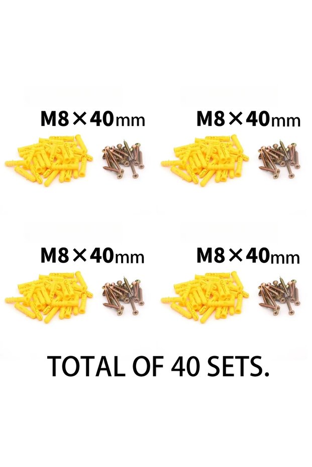 M8x40mmx40sets 10/40sets Heavy Duty Drywall Anchor Screw Assortment Kit M6 M8 Galvanized Steel Faste