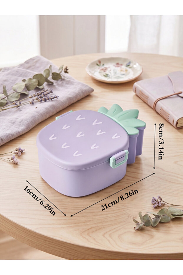 Pineapple Look Children's Lunch Box 3 Compartment Portable Food Container