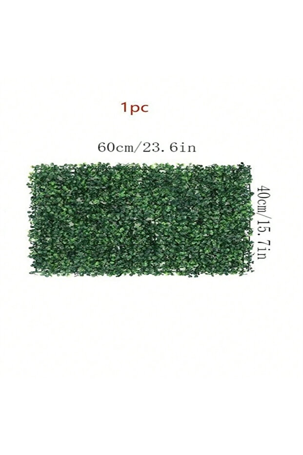 L 40-60cm 1pc Plastic Artificial Grass, Wall Panel Hedge Greenery, UV Protection Green Decor Privacy
