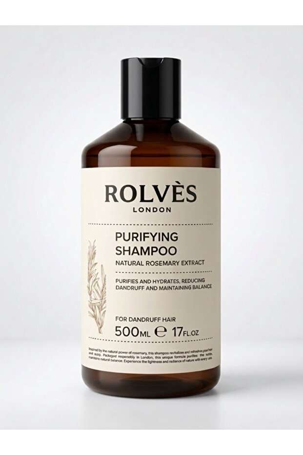 Anti-Dandruff Purifying Shampoo with Rosemary Extract, Scalp Cleanser and Refreshing 500 ml