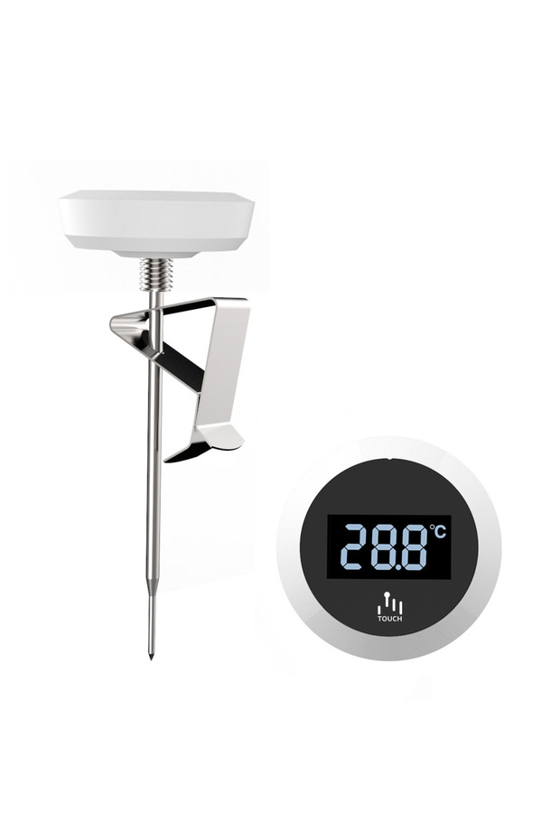 White 0 to100℃ Touch screen Dial Thermometer for Coffee Pot Milk Frothing Jug Professional Cafe Kitc