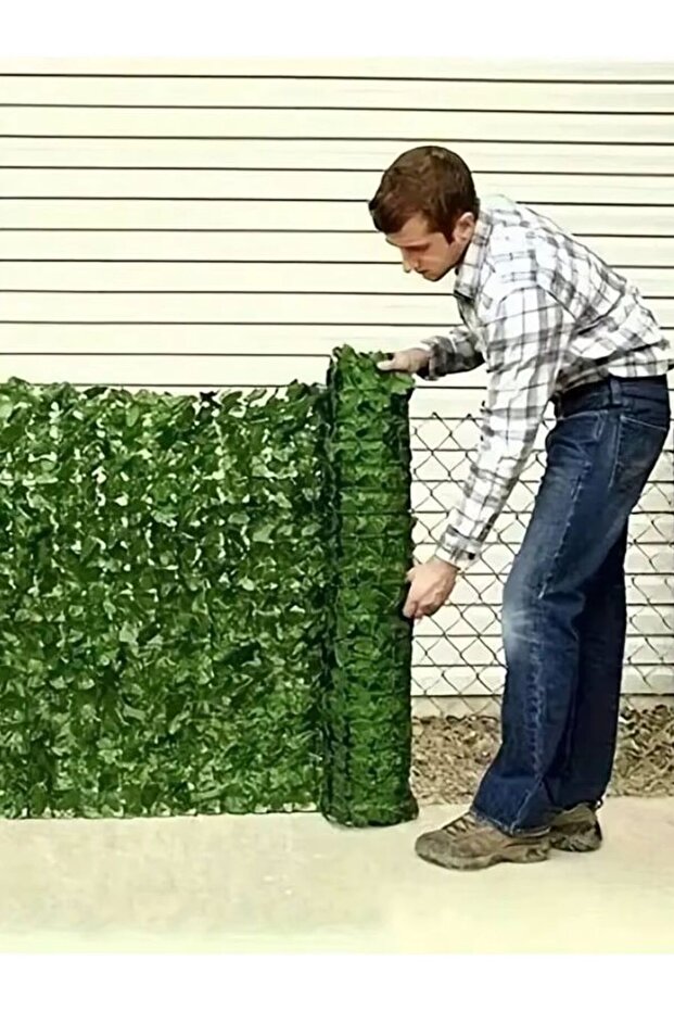 100-300cm Green Artificial Ivy Privacy Fence Wall Screen UV Resistant Green Plastic Background for P