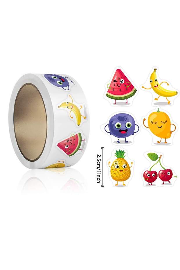 A-500pcs 100-500pcs Stationery Stickers Birthday Party Back Ground Fruits Balloon Happy Banner Refri