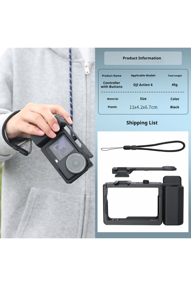 Frame Case Frame Case for DJI Osmo Action 6 Camera Grip Holder Plastic Cage Grip for Action 6 Access