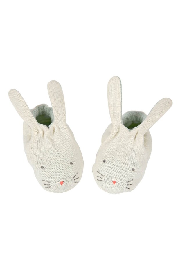 - Mint Bunny Baby Booties - Mint Rabbit Baby Booties
