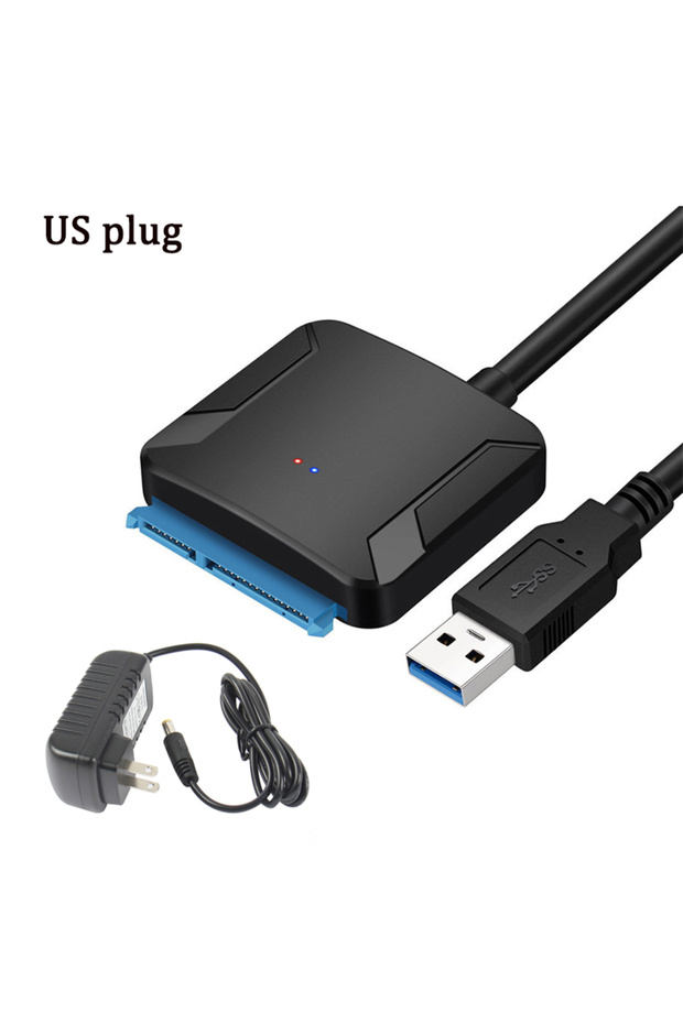 US Plug USB 3.0 to SATA Adapter Cable for 3.5/2.5 Inch SSD HDD SATA III Hard Drive Disk Support UASP