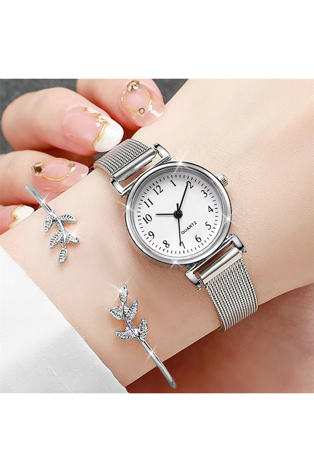YS Women Fashion Watch Casual Bracelet Watches Set Ladies Simple Dial Quartz Wristwatches Dress Cloc