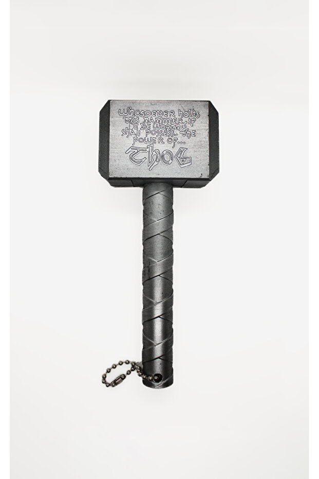 Thor Hammer Shaped Magnetic Bottle Opener Metal Keychain Opener-Silver Color