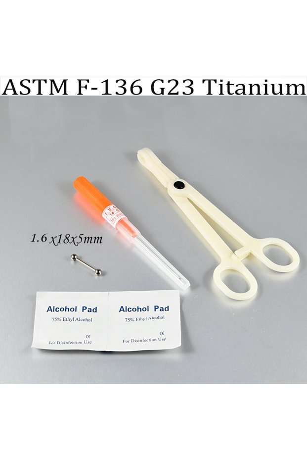 Face Piercing Set Tongue Set 1set G23 Implant Titanium Ear Lip Tongue Belly Piercing Kit 16/14G Cart