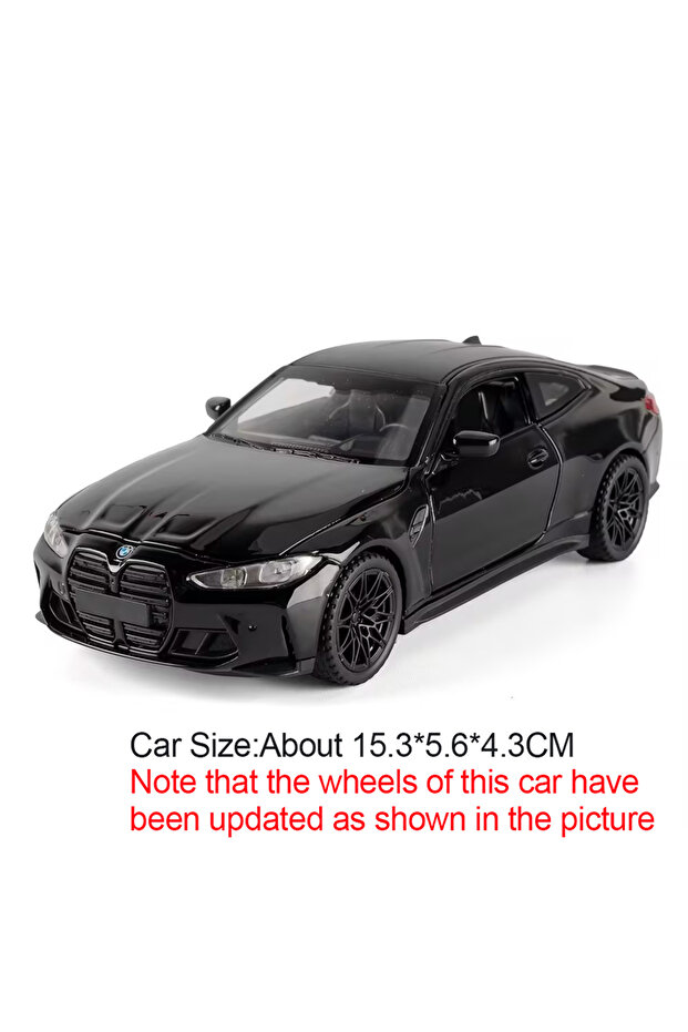 M4 Black 1:32 M4 320I Simulation Car Model Toys Metal Diecast Doors Opened Sound Light Pull Back Rub