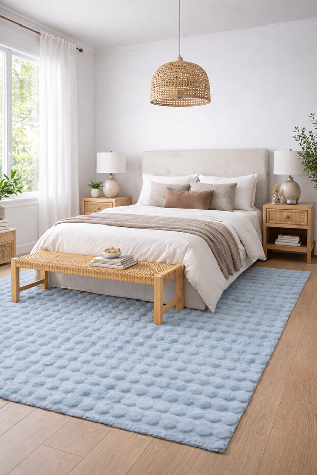 Pebbles Shaggy Rug-Blue-160X230cm