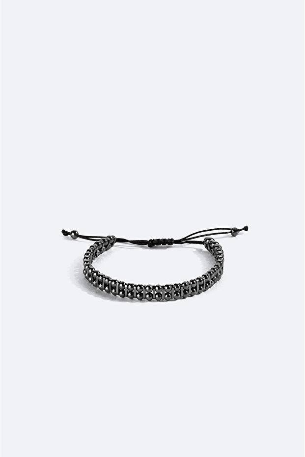 Men's Anthracite Hematite Stone Bracelet B009605