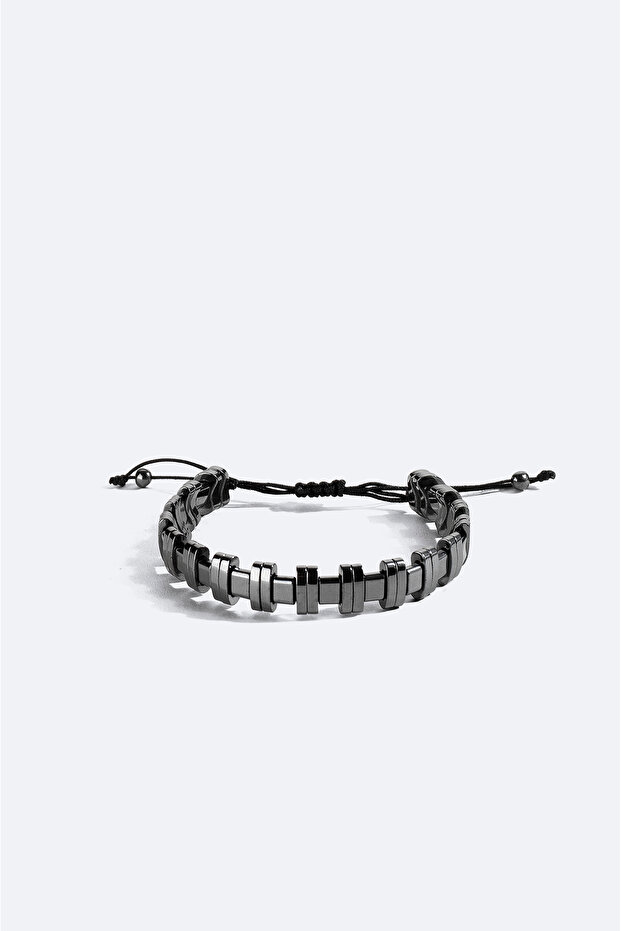 Men's Anthracite Hematite Stone Bracelet B009604