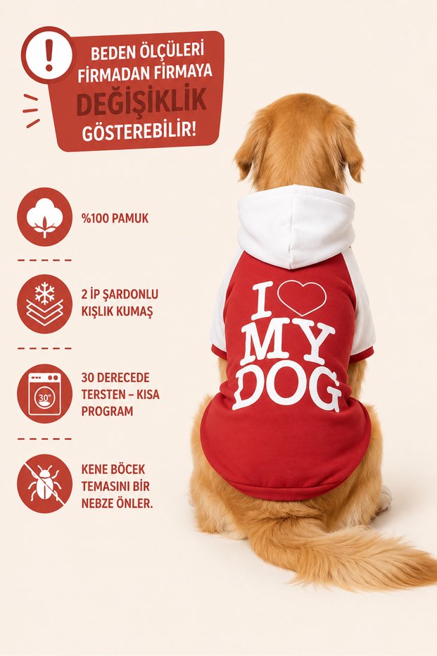 Large Breed Love My Dog Dog Sweati Dog Outfit (11-45kg)