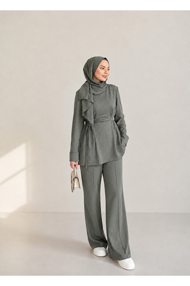Women's Stoned Side-Tie Set