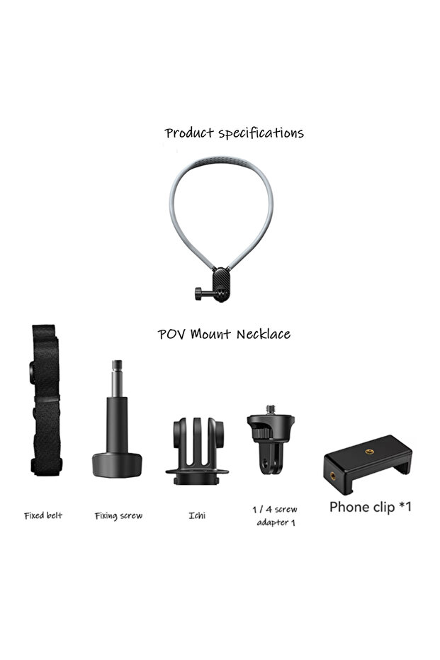 black color Quick Release Silicone Neck Mount with Phone Hold for GoPro Hero Insta360 DJI Osmo Actio