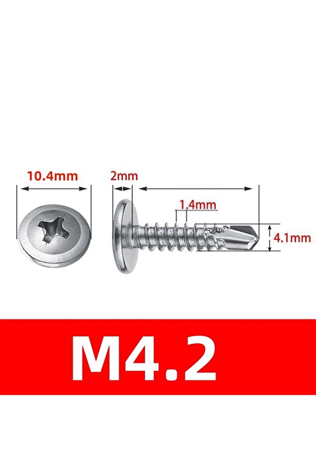 13mm M4.2-50Pcs M4.2 #8 M4.8 #10Truss Head Sheet Metal Screws Assortment 410 Stainless Steel Self Ta