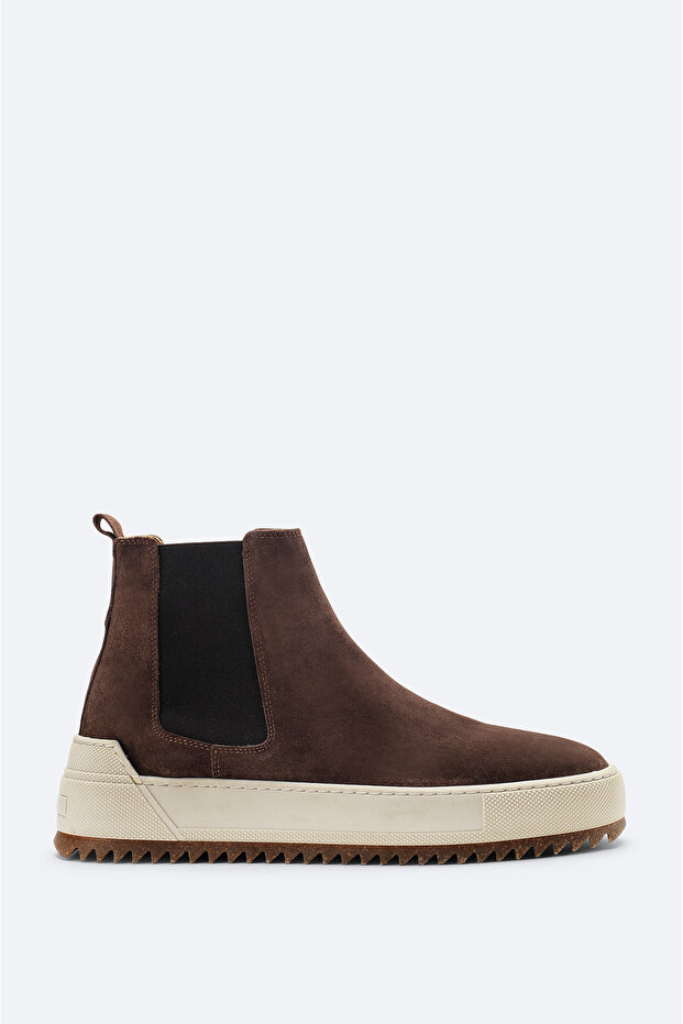Men's Brown Leather Suede Boots B 008009