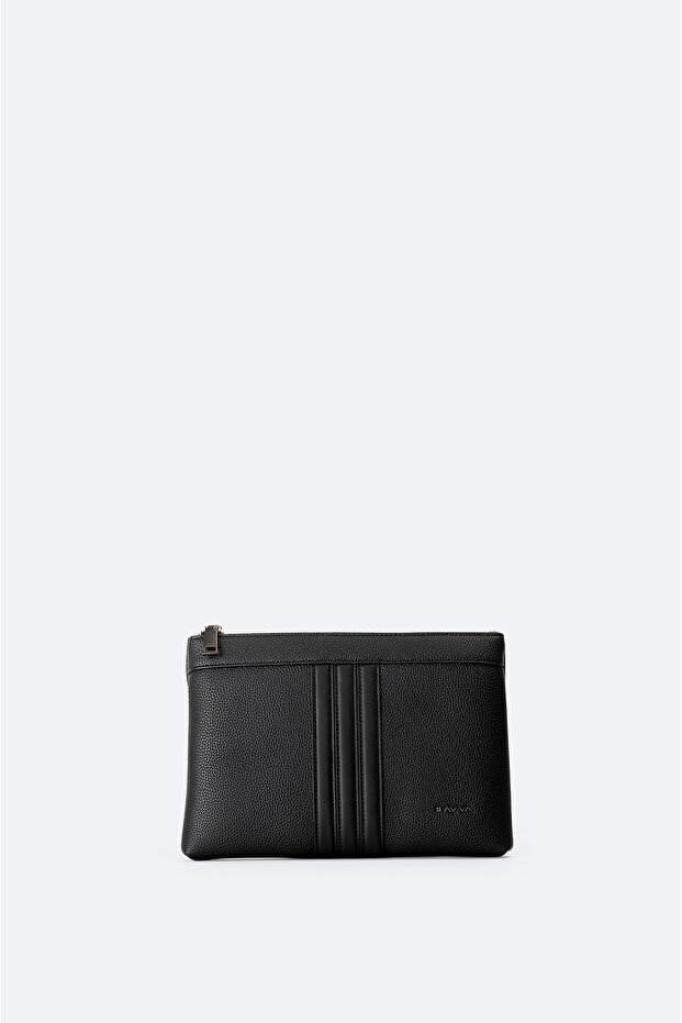 Men's Black Leather Look Handbag A42Y9105