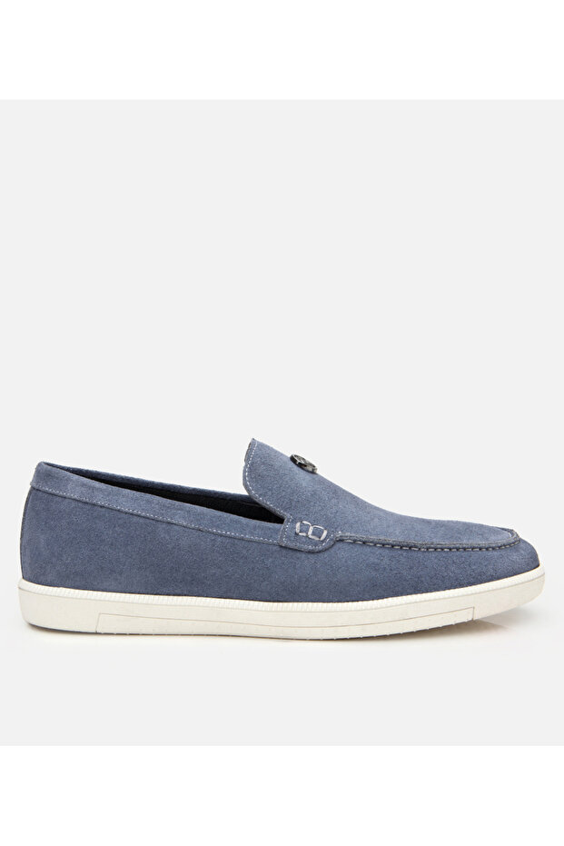 Men's Suede Leather Blue Loafer