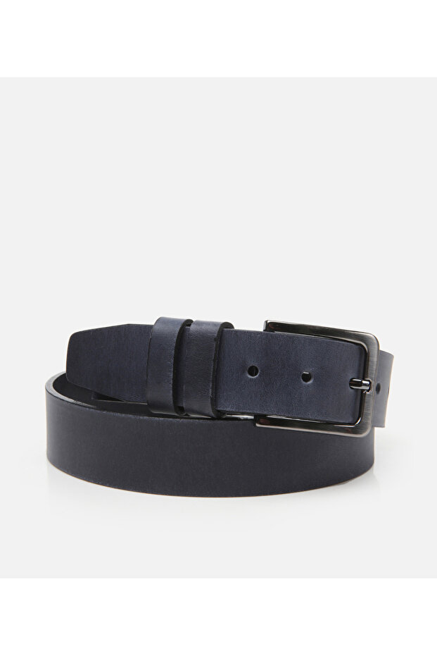 Men's Leather Navy Blue Belt