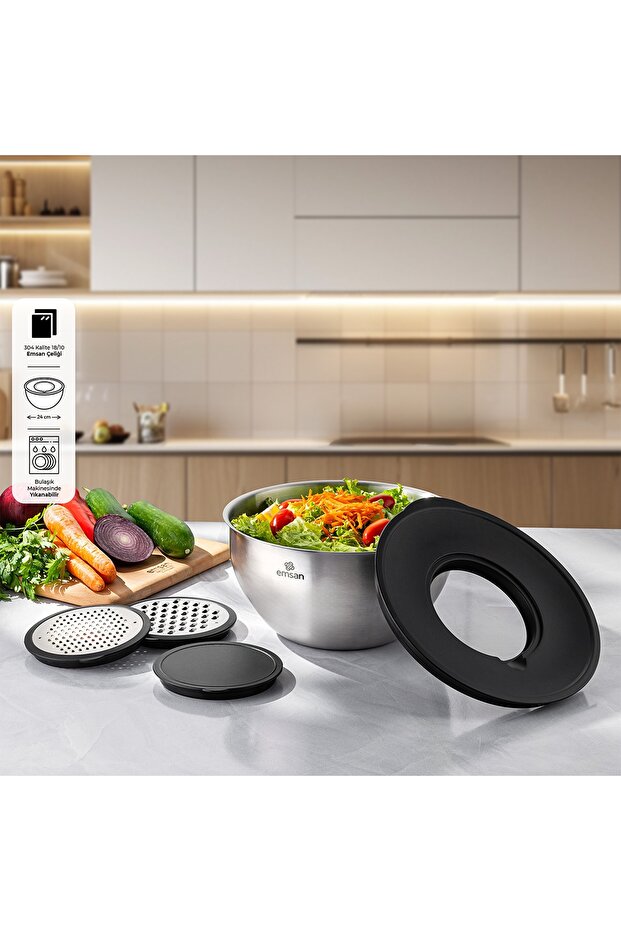 Demre 3 in 1 Black Multi-Purpose Mixing and Storage Container