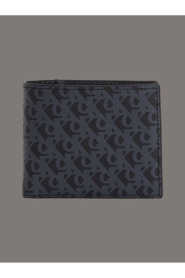Black Men's Leather Wallet Matte Billfold W/Coin